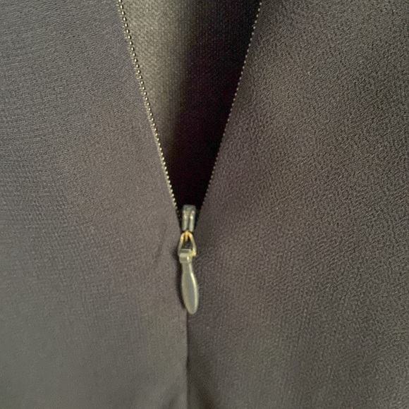 Caroline Morgan - Navy pleated babydoll dress with lace and white trim - Size 12 - Picture 7 of 9